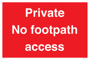 Private No footpath access